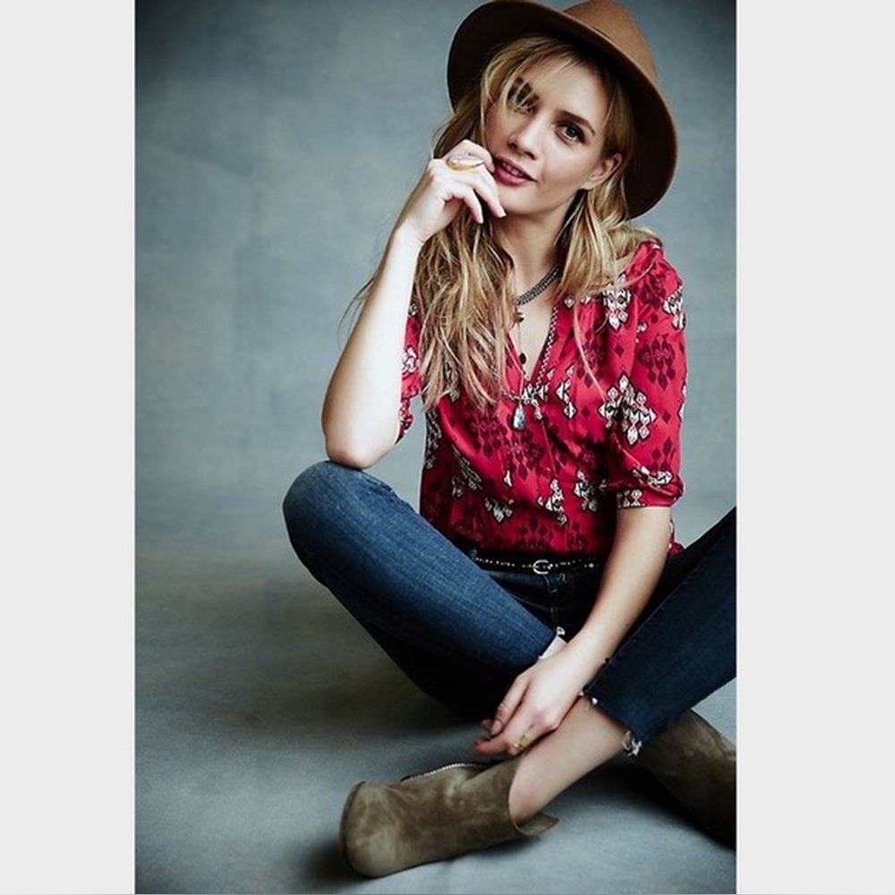 Anthropologie Maeve Floral Button Down Blouse Boho Lightweight Women Size 6 - Picture 14 of 14